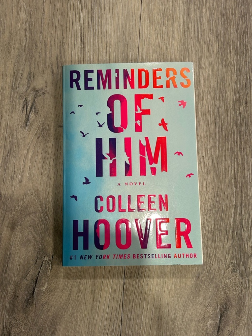 Reminders of Him by Colleen Hoover - Teal & Pink Paperback